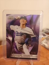 2025 Topps Chrome Black - Yoshinobu Yamamoto #64 viola rifrattore /75