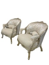 Poltrona In Legno Massello Intagliata Coppia Oppure Singola