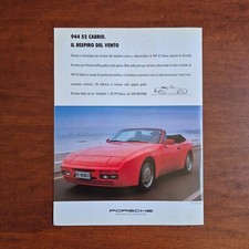 1990 Porsche 944 S2 Cabrio - Original AD Advertising Pubblicità Vintage
