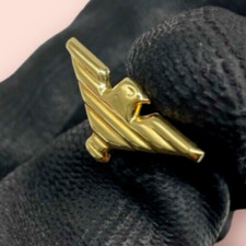 Orecchino uomo in oro giallo nuovo 18kt carati Aquila simbolo di Emporio Armani.