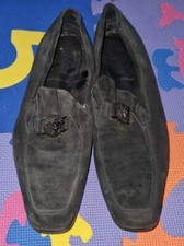 MOCASSINI SCARPE VERSACE CAMOSCIO ORIGINALI NERI TG.44