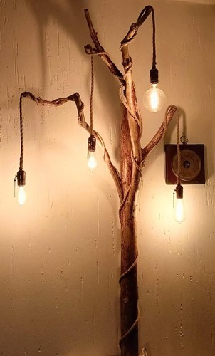 Lampadario legno artigianale - lampadario,