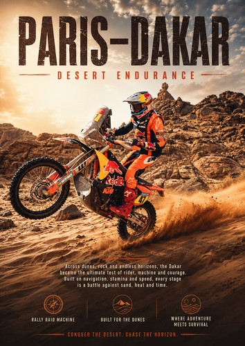 Paris dakar rally poster - paris,