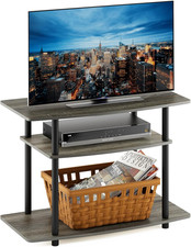 Mobile Porta TV, Grigio (French Oak Grey/Black), Taglia Unica