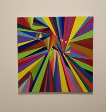 V. Esposito ( XXI secolo) dipinto astratto ,tecnica mista su tela