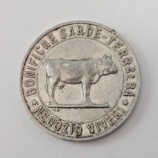 GETTONE BONIFICHE SARDE TERRALBA NEGOZIO VIVERI 10 LIRE 1928