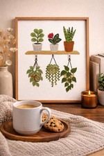 Libreria tessuto piante in