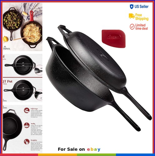 Padella ghisa con - in, coperchio