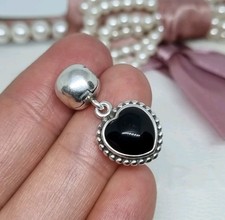 Ciondolo clip pendente cuore onice nero originale Pandora Mi Amor S925 ALE 💕 R26