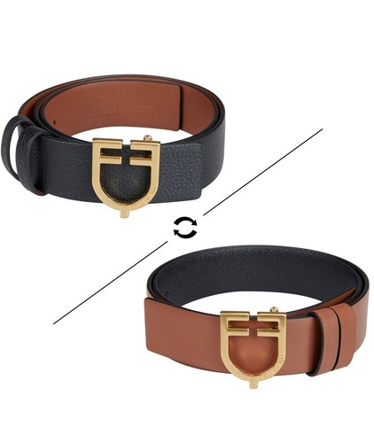 Cintura cuoio liscio double - in,