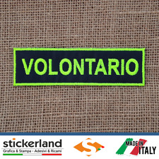 Toppa Patch personalizzato ricamato - VOLONTARIO - Toppe con velcro 12 x 3 cm