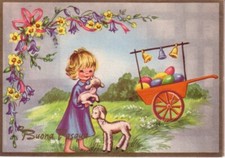 POSTCARD "HAPPY EASTER-GIRL