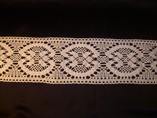 NASTRO TRINA PIZZO MERLETTO UNCINETTO ALTEZZA 12 CM BIANCO COTONE VENDITA A MT