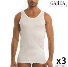 3 PEZZI VOGATORE GARDA 0030 100% FILO DI SCOZIA CANOTTIERA CANOTTA SPALLA LARGA