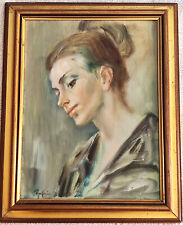 Proferio Grossi – Quadro olio su masonite - Ragazza con chignon