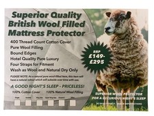 ULTIMATE LUSSO PROTEZIONE MATERASSO DI V SPRING / SOMNUS QUEEN SIZE LANA 400 T/C