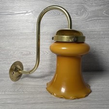 Applique da parete vintage ottone vetro lampada fiori paralume arancione luce da parete