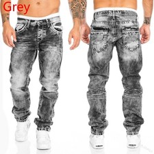 Jeans uomo invecchiato dritto hip hop jeans pantaloni moda casual denim
