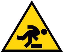 Danger sign step STICKER 14cm