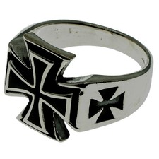 Ferro Anello Croce 925 Argento