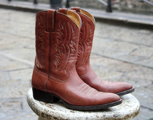 Stivale pelle texano vintage - pelle,
