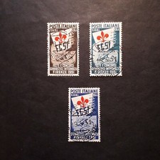 ITALIA REPUBBLICA 1951/ GINNICI, SERIE DI 3 VALORI USATI ORIG C/CERTIFICATO