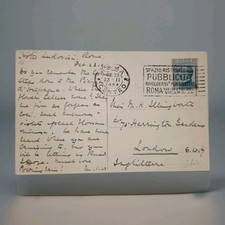 MICHETTI Cent. 60 azzurro isolato cartolina "ROMA CENTRO 23.II.1924" + targhetta