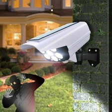 TELECAMERA FINTA PANNELLO SOLARE SENSORE DI MOVIMENTO 77 LED FARETTO LUCE TELEC