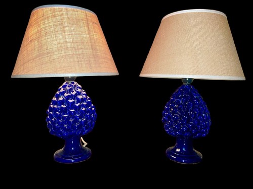 Coppia lampade blu cobalto - di,