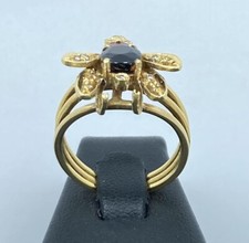 ANELLO DESIGN ORO GIALLO 18 KT 750 INSETTO CON DIAMANTI ZAFFIRO RUBINO ORO 18CT
