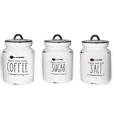 Tris barattoli vintage contenitori porta sale zucchero caffè spezie per casa cuc