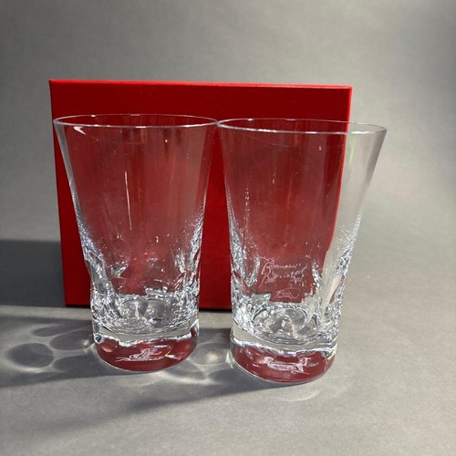 Baccarat glass tumbler pair - tumbler,