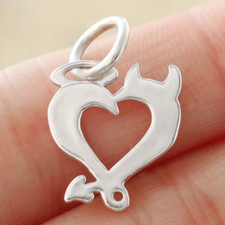 Ciondolo cuore angelo diavolo