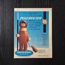 1958 Universal Geneve Polerouter - Original AD Advertising 26x33 Pubblicità Vint