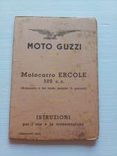 Moto Guzzi Ercole 500 1953 manuale uso manutenzione libretto italiano originale