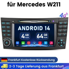 Autoradio 64GB Android 14 DAB+ Carplay GPS Navi Mercedes Classe E/CLS W211 W219