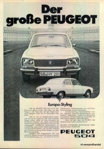 PEUGEOT-504-162Km/h-1971-Pubbl
