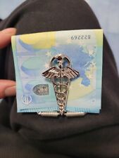 Fermasoldi gioiello bagno argento Simbolo Dottore Bastone Esculavio Infermiere 