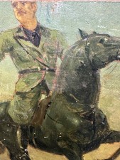 QUADRO DIPINTO SOLDATO A CAVALLO OLIO TAVOLA VENEZIA