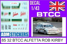 85 32 DECAL 1/43 BTCC 1985 32   ALFA ROMEO ALFETTA GTV ROB KIRBY