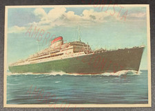 Cartolina Nave Vulcania / Saturnia - Società di Navigazione