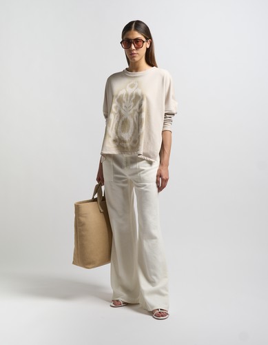 Dondup donna pantalone bianco - pantalone,