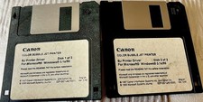 2 Floppy Disk Canon Color BUBBLE Jet Printer Per Microsoft Windows 3.1-Vintage.