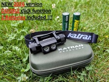 KATRAN FISHING W/B 460 PRO FARO TORCIA FRONTALE 2 BATTERIE CUSTODIA TESTA TORCIA LAMPADA