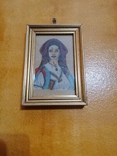 Piccolo Quadro In Sughero Con Cornice -  Donna sarda 