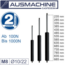 Gas Lunghezza 235mm - 885mm