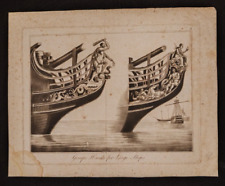 TAGLIAMARE POLENA NAVE MARE ANTICA STAMPA 1800 CA