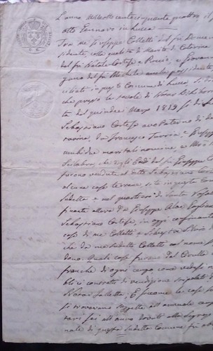 Manoscritto atto notarile