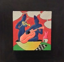 GIANCARLO MONTUSCHI Senza Titolo Olio su Tela 2013 cm. 20x20 Autentica e CORNICE