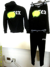 T shirt  Felpa + Pantalone Lungo Nero  PIREX Kids (cotone 100%)  tg. S.  NIRIMA